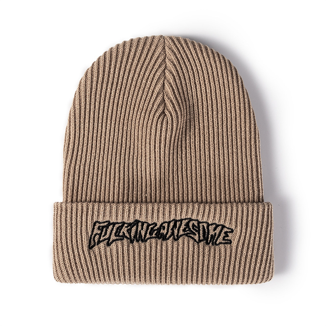 Winter Hat Cheap Custom Made 100 Acrylic Woven Label Knitted Beanie in Stock