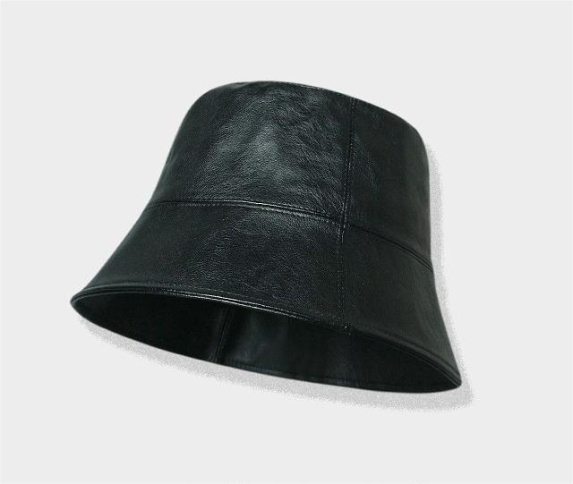 Leather Bucket Hat Women Man Pu Soild Sun Hat Fashion Bob Panama Autumn Winter Waterproof Fisherman Hat Cap