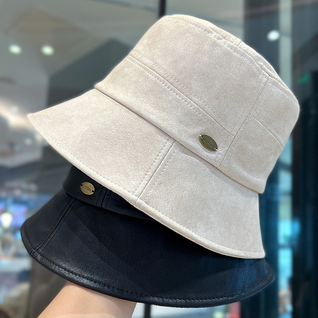 Leather Bucket Hat Trendy Bucket Hats High Quality Autumn And Winter Bucket Hats For Women