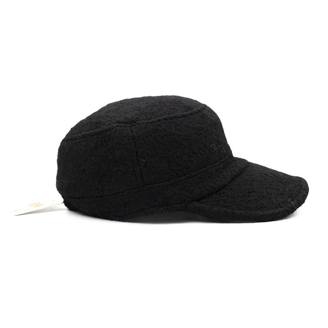 Custom Logo Solid Color Unisex Blank Fashion Plush Winter Warm Fitted Fluffy Cadet Hat Baseball Cap