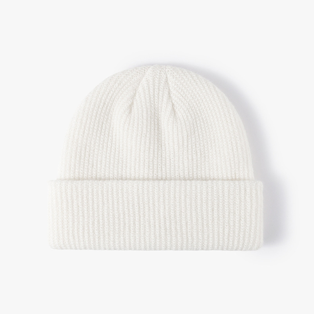 Custom Logo Knitted Winter Hats Blank Acrylic Unisex Beanie