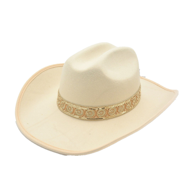  Custom Brown Luxury Fashion Wool Felt Cowboy Hat for Adult Casual Travel
