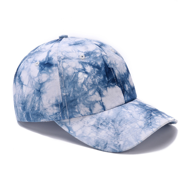 Custom design colorful adjustable sun protection sports caps women tie dye baseball caps