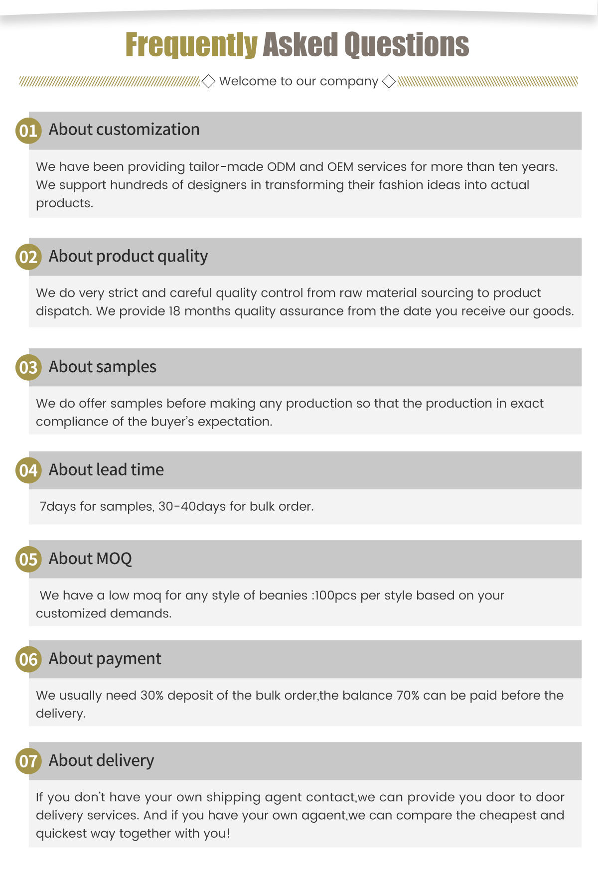 Customization Knitted Hat FAQ